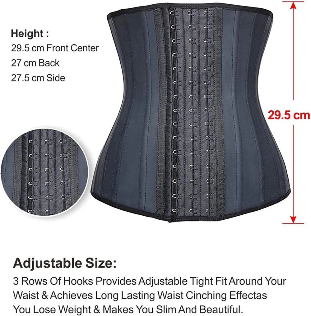 Steel bone latex waist trainer belly slimming